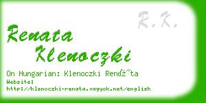 renata klenoczki business card